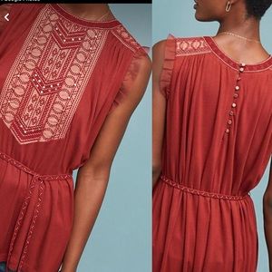 Anthropologie Feather Bone Boho Sleeveless Tunic Top